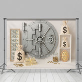 Aperturee - Aperturee Dollars Gold Coin Vault Birthday Cake Smash Backdrop